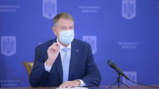 Klaus Iohannis, în timpul conferinței de presă săptămânale