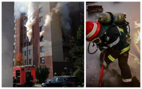 Incendiu într-un bloc cu 10 etaje din Piatra-Neamț, după ce câțiva copii s-au jucat cu focul