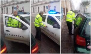 Poliţist însărcinat să dea amenzi pentru nepurtarea măştii, fotografiat fără mască în timpul serviciului, la Oradea