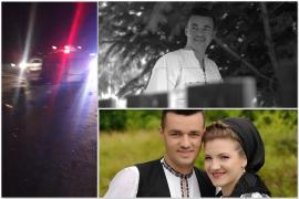 Colaj foto: Dumitru Stroie, alături de soția sa (foto jos). Mașina în urma impactului (foto stânga)