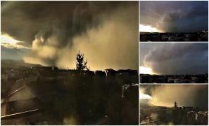 Nor uriaş de zăpadă deasupra Sucevei