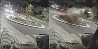 O șoferiță de BMW a decolat cu 160 km/h într-un sens giratoriu