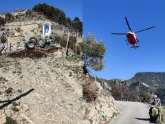 Muncitorul român, transportat cu elicopterul la spital