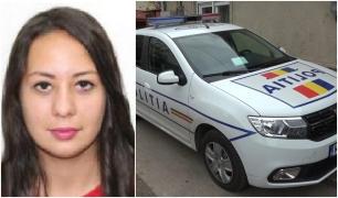 Fotografia dispărutei, alături de o maşină de Poliţie