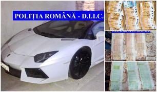 Bolid Lamborghini şi mii de euro au confiscat poliţiştii