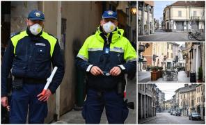Poliţişti italieni păzesc o zonă restricţionată din Italia