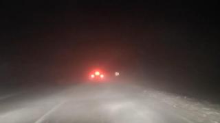 Viscol pe o șosea din Rânca