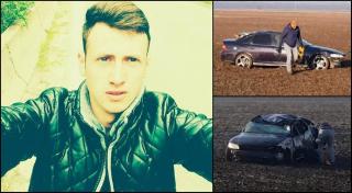 Cristian Luca s-a răsturat cu maşina în Buzău, pe drumul spre Odaia Banului