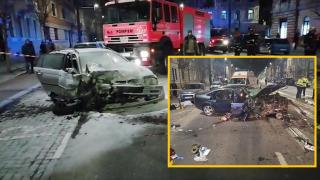 Mașinile distruse de șoferul băut în accidentul din Cluj