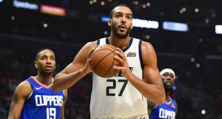 Rudy Gobert, în timpul unui meci de baschet