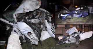 Un bărbat a murit pe loc într-un Porsche făcut praf la Războieni, în Alba