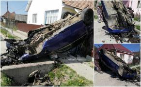 Un tânăr fără permis a făcut praf un BMW, în Bistrița