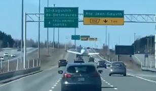 Avion filmat în timp ce aterizează de urgență pe o autostradă, în Canada