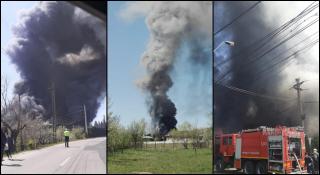 Incendiu uriaș la un depozit din Baia Mare