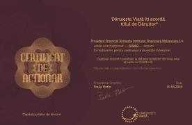 Provident donează 500.000 de lei Asociației „Dăruiește viață”