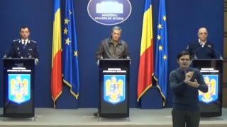Marcel Vela citește textul Ordonanței Militare 7 în conferință de presă la Ministerul de Interne