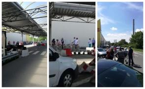 Coadă uriașă la intrarea în Selgros Berceni