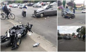 Motociclistul spulberat de o Dacia 1310, la Oradea, salvat de un tânăr care i-a făcut masaj cardiac