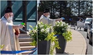 Un preot a binecuvântat credincioșii folosind un pistol cu apă (Video)