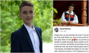 Ionuț a fost adus aseară din Italia, să moară acasă. Băiatul de 16 ani și-a luat rămas bun pe Facebook: "S-a terminat cu boala și cu suferința"