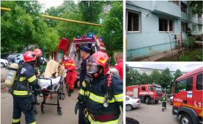 Intervenția pompierilor la un apartament cuprins de flăcari in Barlad