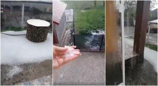 Rupere de nori în Galați. Bucăți de gheață au lovit cu putere la Matca și Corod (Video)