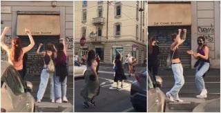 Zeci de tineri filmați cum dansează fericiți pe străzi, în prima zi de "relaxare", la Milano (Video)