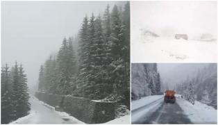 Este iarnă la munte, s-a aşternut deja strat important de zăpadă