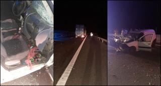 Un șofer rupt de beat și fără permis s-a înfipt cu mașina într-o remorcă, pe Autostrada Soarelui