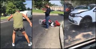 Șir de accidente în București, după ce o stradă a fost stropită cu o substanță uleioasă: "Au dat să spele de Covid" (Video)