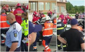 Tată cu copil de 3 ani în maşină ucis de stâlpul de beton dărâmat de o basculantă, în Hunedoara (Video)