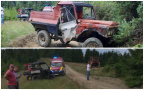 Bărbat găsit mort într-o mașină răsturnată în apropiere de Toplița