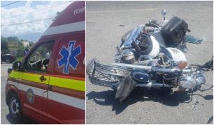 Motociclist în stare critică, spulberat de o şoferiţă de 18 ani care nu a cedat trecerea