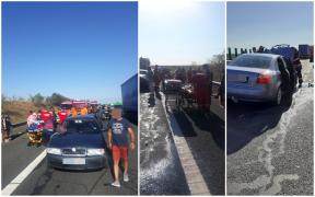 Nouă răniți într-o coliziune pe Autostrada Soarelui