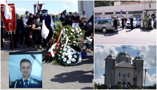 Alin Unguraș, polițistul de 29 de ani care a murit duminică într-un cumplit accident în Sălaj, a fost înmomrântat