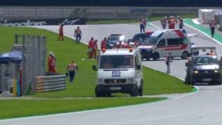 Accidentul s-a produs într-unul dintre primele tururi ale cursei de Moto 2