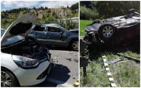 Imagini de groază la ieșirea din Sângeorz Băi. 2 copii, mama și bunicii lor, răniți într-un accident