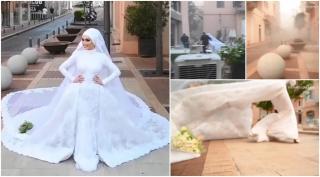 Momentul exploziei din Beirut a fost surprins pe filmarea din ziua nunţii unor miri