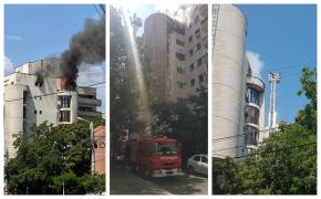 Incendiu într-un bloc din centrul Craiovei. Intervenție dificilă a pompierilor (video)