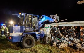 Doi români s-au răsturnat cu TIR-ul, în Germania.