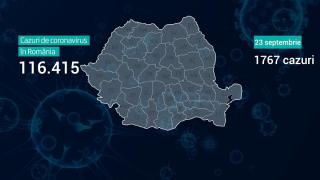 Harta cazurilor de coronavirus în România, 23 septembrie 2020