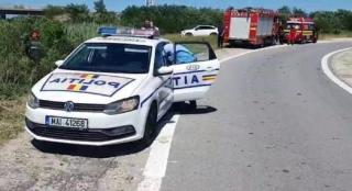 În timpul urmăririi, fugarul a lovit intenționat mașina Poliției.