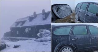 Zăpadă pe Transalpina, la peste 2000 de metri altitudine