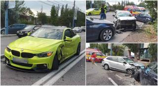 Accident în Mamaia, după ce șoferul unui BMW a întors pe linia dublă continuă