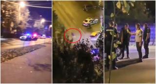 Momentul în care un șofer din Iași urmărit de poliție s-a înfipt cu mașina în stâlp