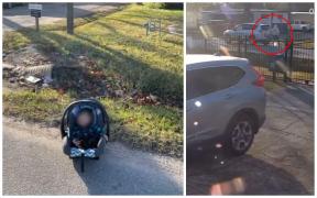 Copilaș abandonat într-un scaun de mașină, la marginea unui drum, în Houston