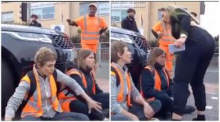 O femeie din Marea Britanie, aflată la volanul unui Range Rover, intră cu maşina într-un grup de protestatari care blocau strada