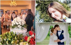 Mihaela, preoteasa din Rădești, condusă pe ultimul drum într-un sicriu alb. Lacrimi, durere şi multe flori au însoţit-o până la final