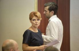 Lia Olguta Vasilescu si Cristian Vasilcoiu, în 2018, la Ministerul Muncii.