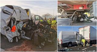 Şofer român aruncat prin parbriz, după ce s-a înfipt cu duba într-un TIR, pe o autostradă din Belgia